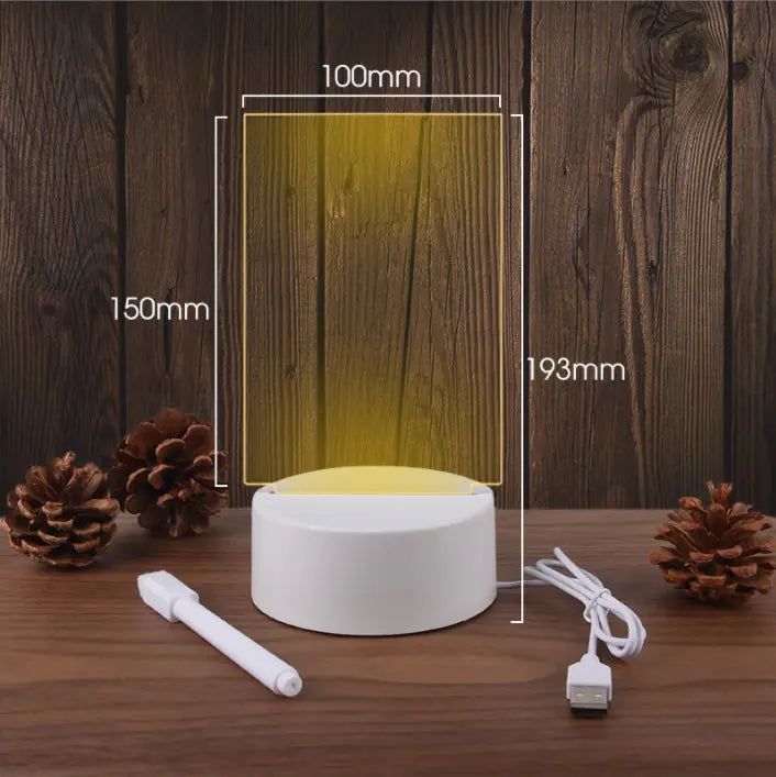 DIY LED Writing Board with Acrylic 3D Night Light